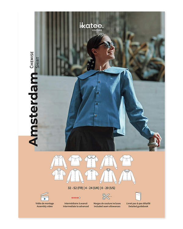 Patron - Blouse pour femmes "AMSTERDAM" (tailles 32 à 52) de ikatee (français/anglais)