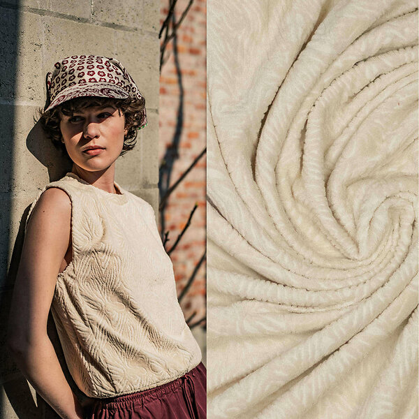 Tissu maille en coton "Maela Fibre Mood" (beige clair)
