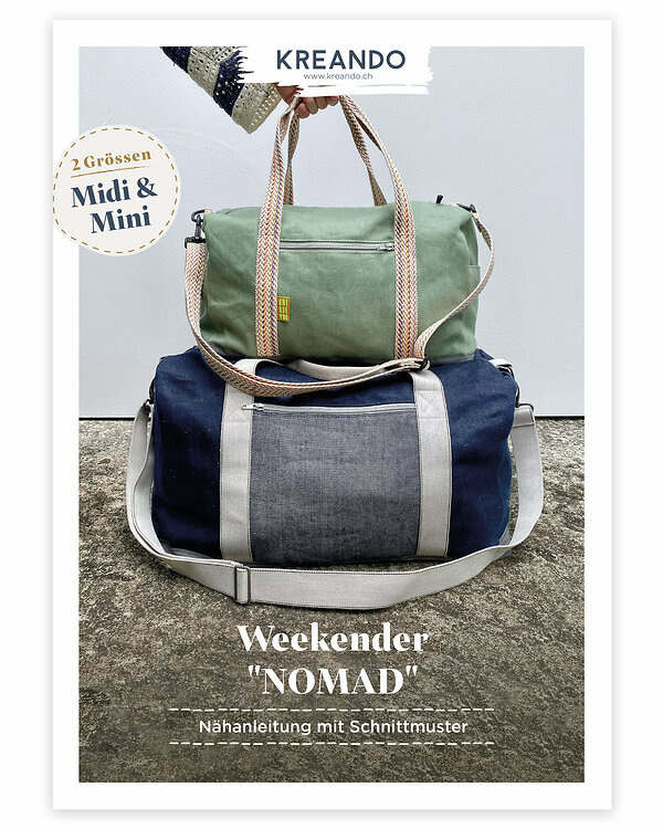 Patron et instructions - Couture - Sac de sport/sac de voyage "NOMAD" Mini & Midi de KREANDO