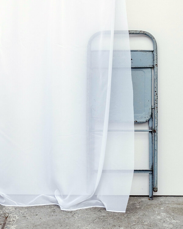 Tissu rideau en voile "Recyclé - Voilage" (blanc)