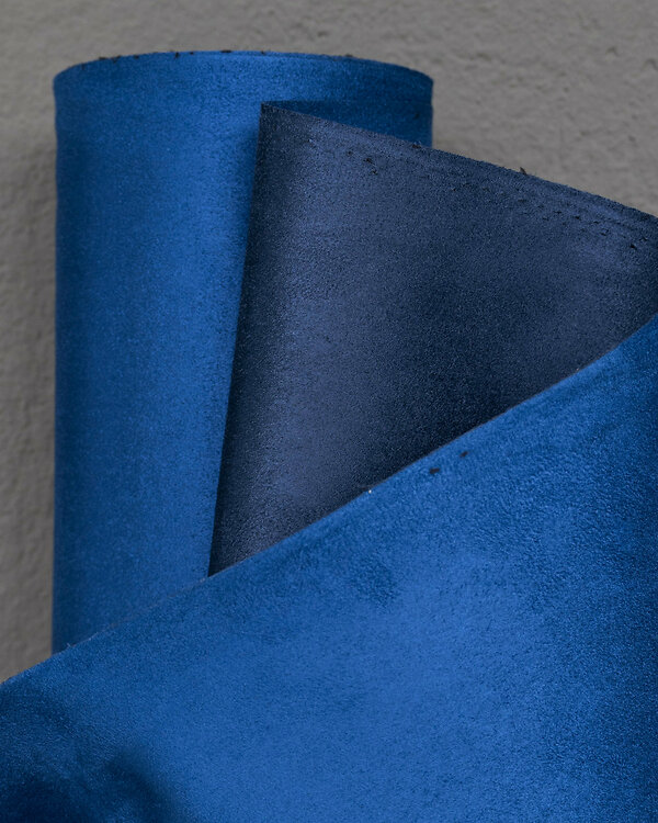 Tissu d'ameublement/décoration "Suédine double-face" (bleu foncé/bleu roi)