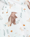 Double gaze coton "Ours / Oie" (offwhite-brun)