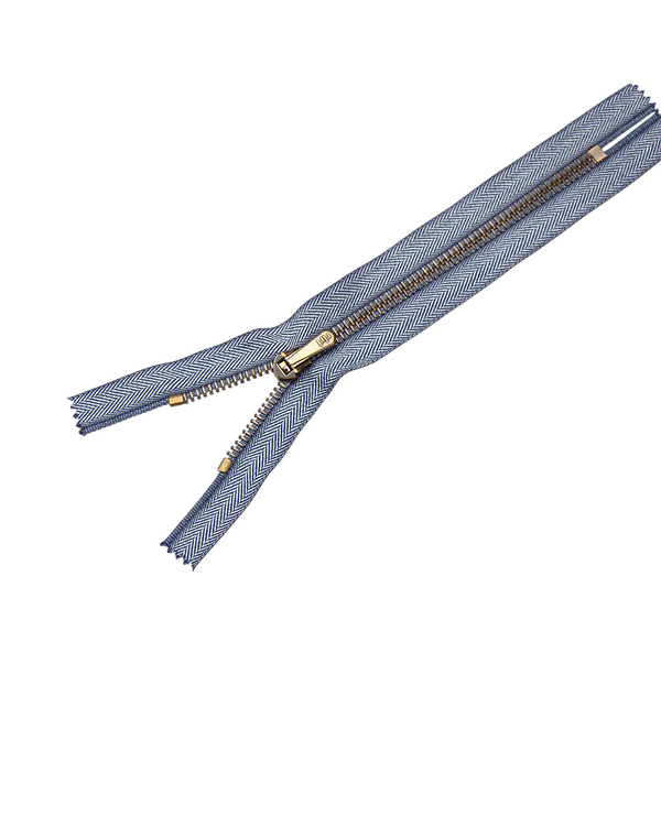 Fermeture éclair pour pantalons - non séparable "Metal 6 Jeans"  (3628 jean/laiton antique) de riri