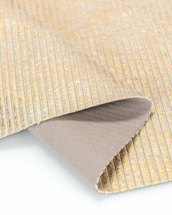 Tissu d'ameublement velours côtelé "Manchester - Midi" (doré/beige)