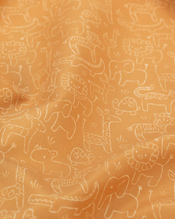 Tissu microfibres "Serviette de bain - Animal Safari" (jaune moutarde-vanille)