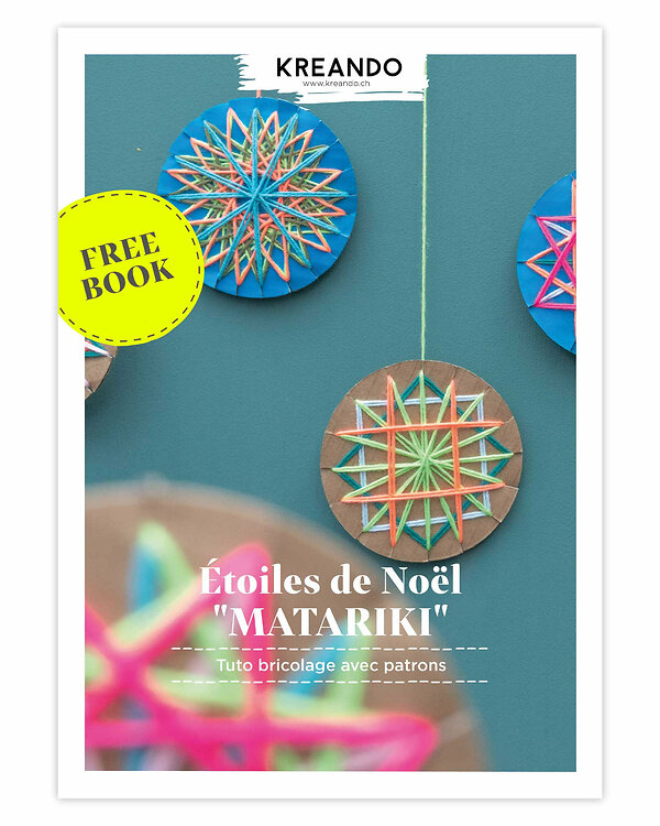 Tuto gratuit - Bricolage - Étoiles en fil et carton "Matariki" de KREANDO (français)