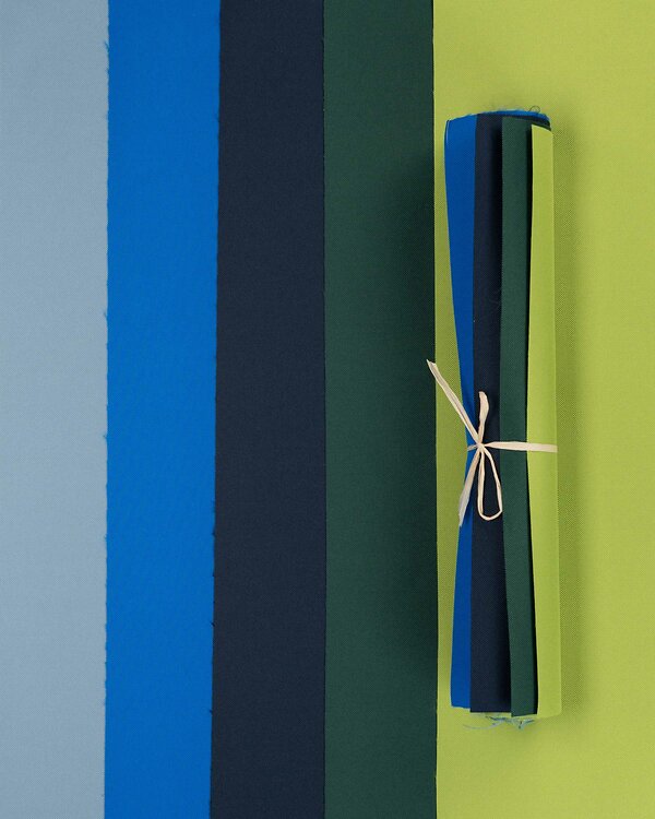 Paquet de tissus - Tissu pour sac à dos "Rob - Selene" lot de 5 coupons (bleu foncé/vert sapin/vert clair)