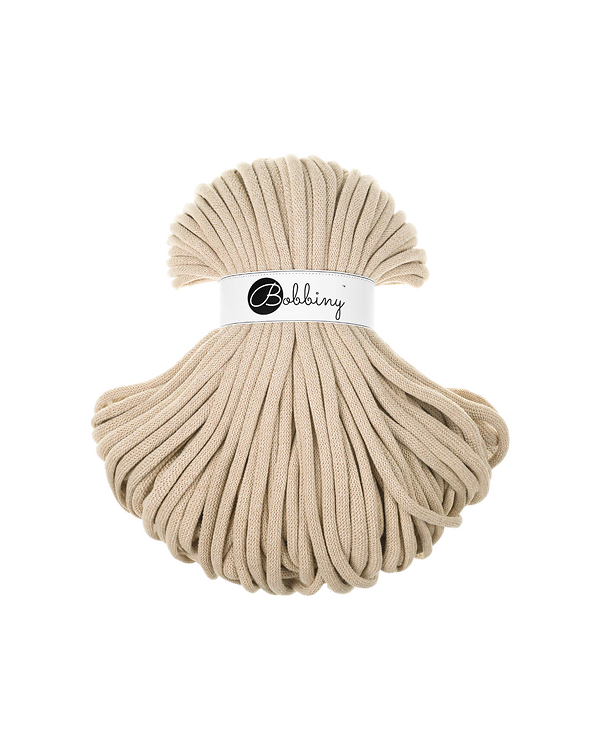 Fil macramé en coton recyclé "Jumbo Ø 9 mm - warm beige" (beige) de Bobbiny