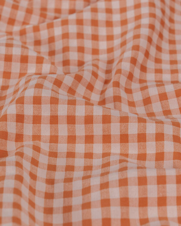 Seersucker coton bio recyclé "Carreaux/Vichy" (abricot/orange)