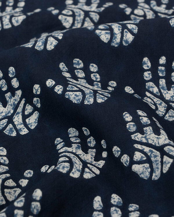 Voile de coton "Batik - Main" (bleu nuit/offwhite)