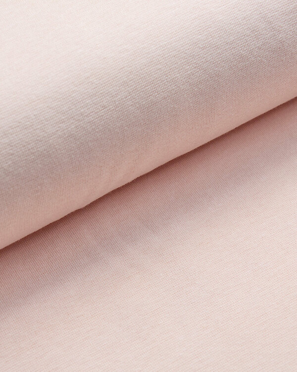 Tissu bord côte bio lisse "Ben" - tubulaire (rose pastel)