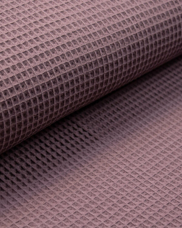 Tissu nid d'abeille/piqué gaufré de coton Mini "uni" (mauve)