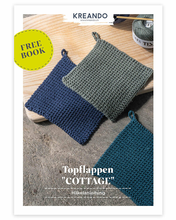Tuto gratuit PDF - Crochet - Manique "COTTAGE" de KREANDO (français)
