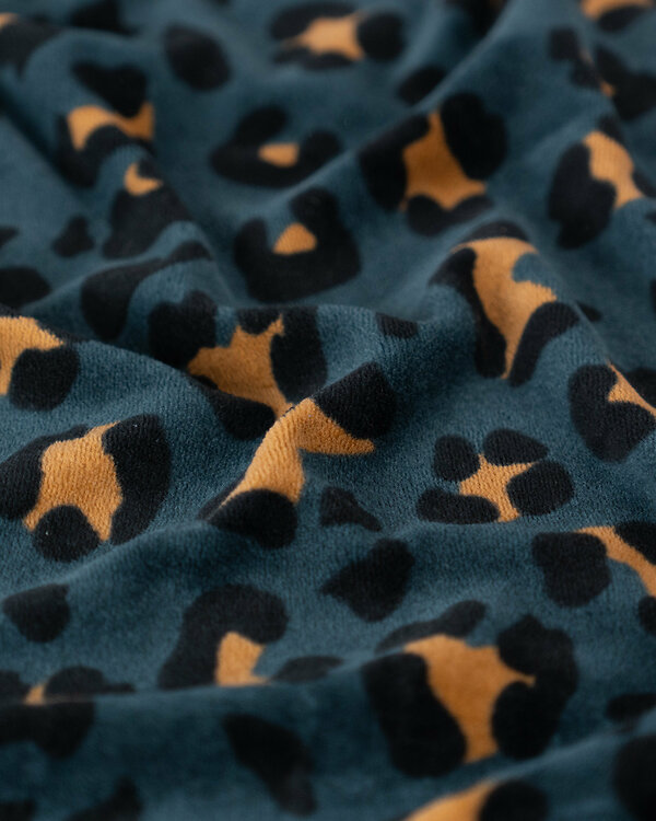 Nicki coton "Léopard" (pétrole-beige/noir)