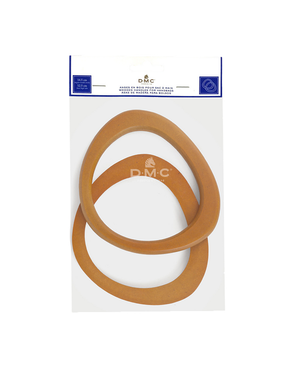 Poignées de sac en bois "Ovale" (naturel) de DMC