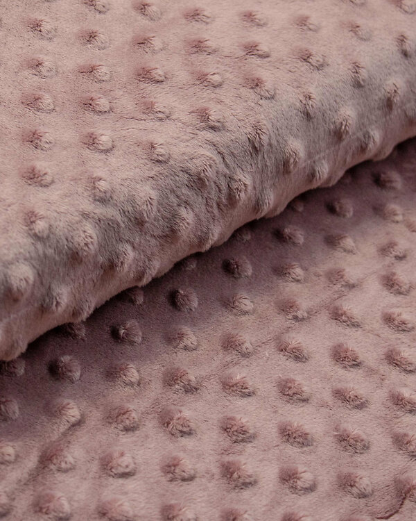 Tissu minky - effet 3D "Pois" (mauve)