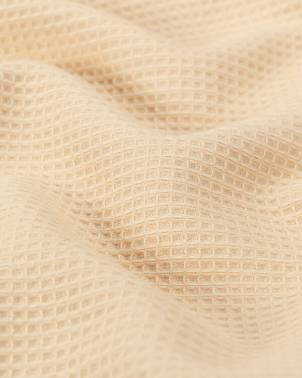 Tissu nid d'abeille/éponge coton "Mare" (jaune pâle)