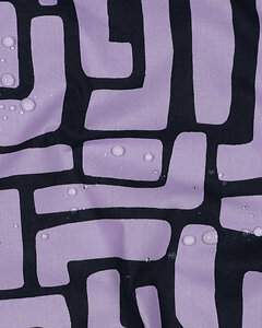 Toile cirée - coton enduit "Abstract Shapes" (bleu nuit/violet)
