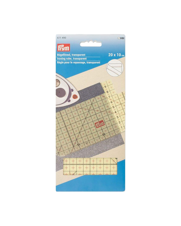 PRYM Règle de repassage - 20 x 10 cm (transparent) 611490