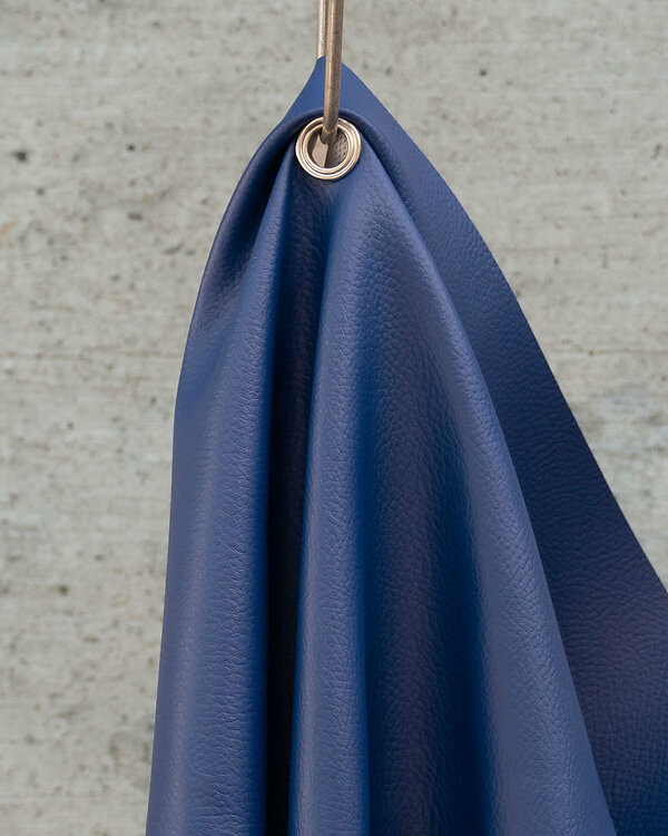Tissu d'ameublement​/​décoration similicuir "Nappa Basic" (bleu)
