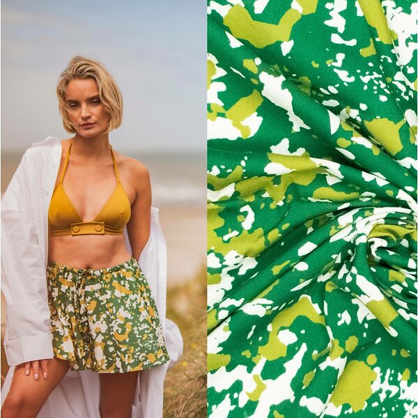 Viscose "Mina - Fibre Mood" (offwhite-vert forêt/olive clair)