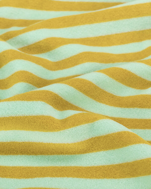 Nicki coton "Retro Wave / Rayures" (olive jaune-menthe pastel)