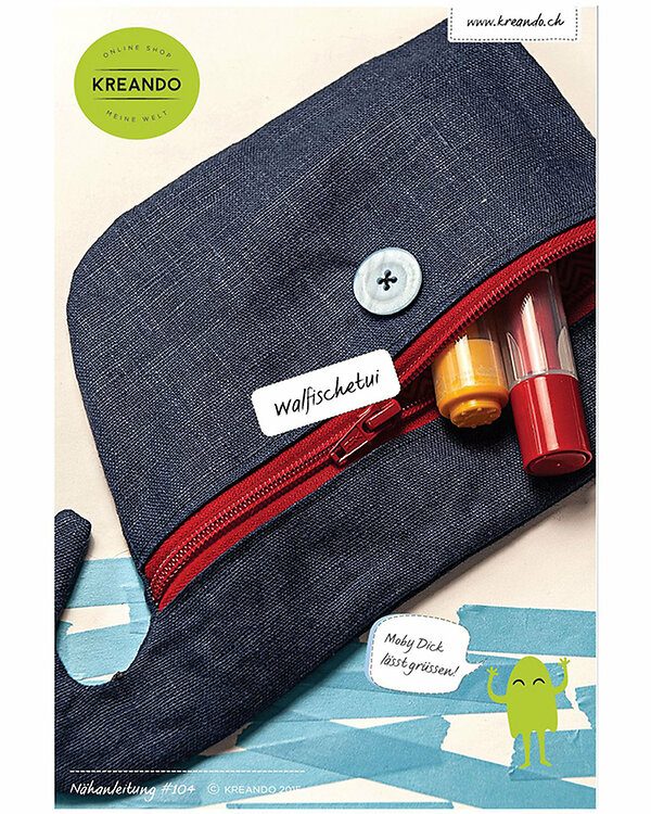 Patron et instructions - Couture - Trousse/plumier "BALEINE" de KREANDO