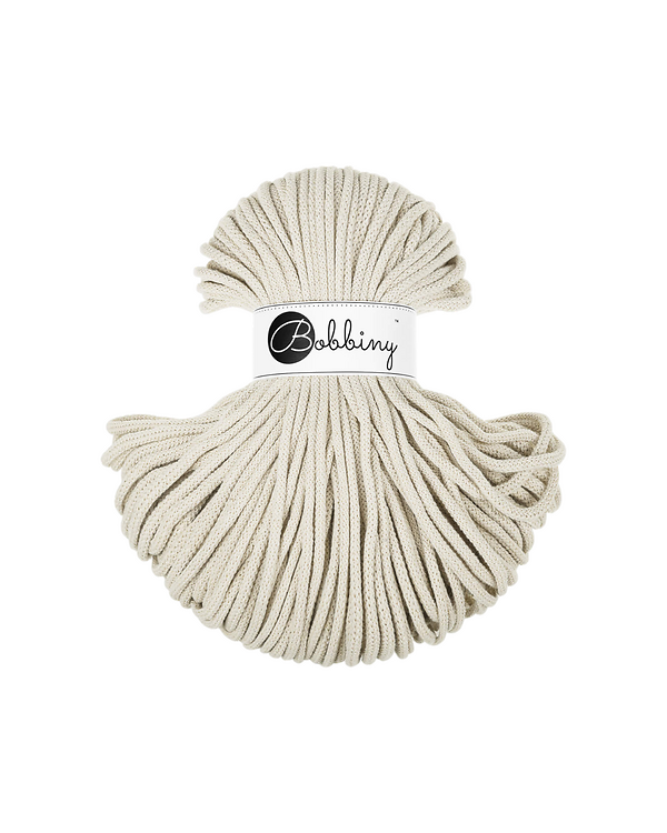 Fil macramé en coton recyclé "Premium Ø 5 mm - cashmere beige" (nature) de Bobbiny