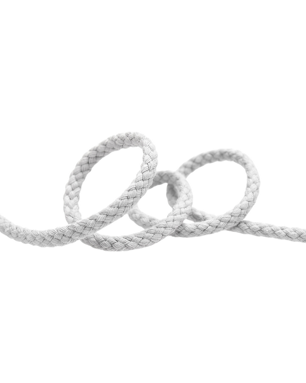 Cordon en coton - ciré Ø 4 mm, unité de 1 m (gris clair)