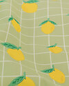 Toile cirée - coton enduit "Citrons / Carreaux" (vert pastel-jaune/blanc)