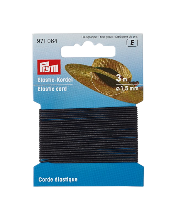 PRYM Cordon élastique Ø 1,5 mm - carton de 3 m (noir) 971064