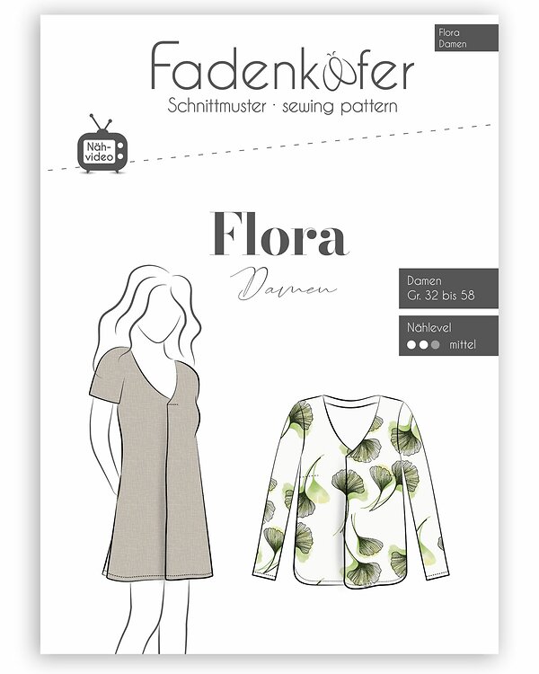 Patron - Chemise/tunique pour femmes "Flora" (32-58) de fadenkäfer (en allemand)