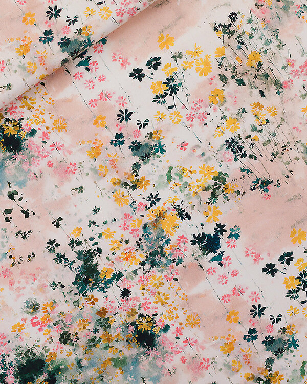 Gabardine heavy twill coton "Garden Sky" (rose clair-multicolore) de See You at Six