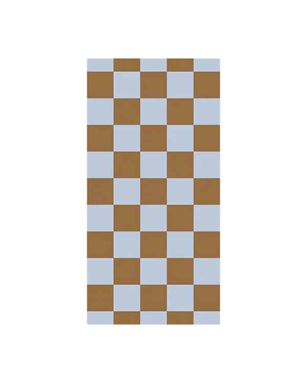 Autocollants/Stickers "Carreaux Bicolores" - lot de 5 pièces (bleu pastel/brun)