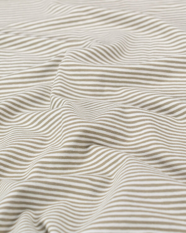 Jersey de coton "Rayures mini" (vert fougère/blanc)