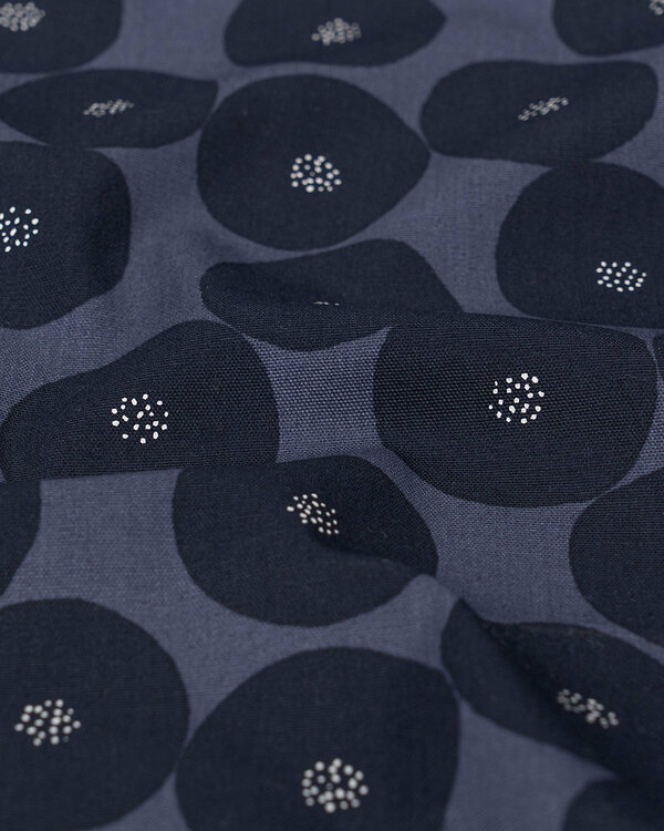 Canevas de coton "Muddy Works/pois" (anthracite-noir) de KOKKA/Japon